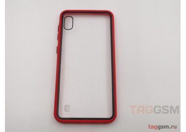 Задняя накладка для Samsung A10 / A105 Galaxy A10 (2019) (пластик, с силиконовой окантовкой, красно-черная (Imagine) Faison