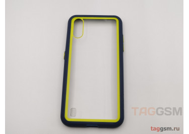 Задняя накладка для Samsung A01 / A015F Galaxy A01 (2019) (пластик, с силиконовой окантовкой, желто-синяя (Imagine)) Faison