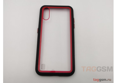 Задняя накладка для Samsung A01 / A015F Galaxy A01 (2019) (пластик, с силиконовой окантовкой, красно-черная (Imagine)) Faison