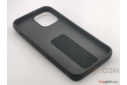 Задняя накладка для iPhone 12 Pro Max (с держателем под палец, черная) техпак