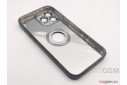 Задняя накладка для iPhone 13 Pro Max (силикон, под карбон, матовая, с защитой камеры, поддержка MagSafe, черная) Anyland