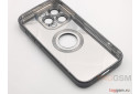 Задняя накладка для iPhone 14 Pro (силикон, под карбон, матовая, с защитой камеры, поддержка MagSafe, черная) Anyland