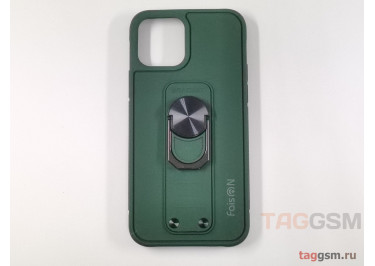 Задняя накладка для iPhone 12 / 12 Pro (с держателем под палец, зеленая) Faison