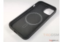 Задняя накладка для iPhone 15 (противоударная, кевларовая, поддержка MagSafe, защита от отпечатков пальцев), черный (Full Case)) Wlons