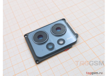 Стекло задней камеры для Xiaomi Redmi Note 12 4G в рамке (черный)