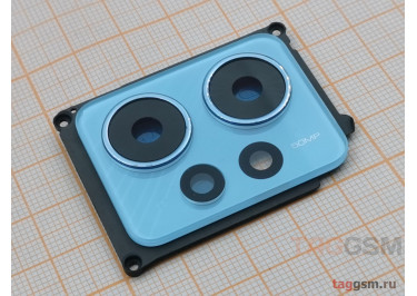 Стекло задней камеры для Xiaomi Redmi Note 12 4G в рамке (синий)