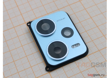 Стекло задней камеры для Xiaomi Redmi Note 12 Pro Plus в рамке (синий)