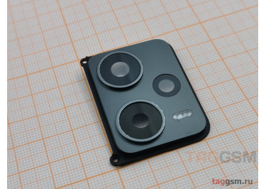 Стекло задней камеры для Xiaomi Redmi Note 12 Pro Plus в рамке (черный)