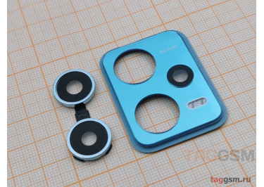 Стекло задней камеры для Xiaomi Redmi Note 12 Pro 5G в рамке (синий)
