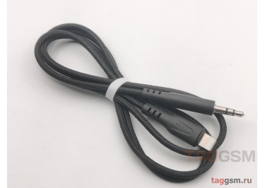 Аудио-кабель AUX 3.5mm - Lightning (черный) (1м) HOCO UPA18