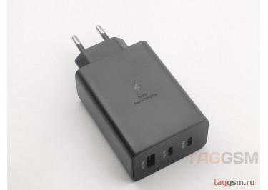 Сетевое зарядное устройство 3000mA (65W) USB-PD 3 в 1 (Type C (65W) + Type-C (25W) + USB (15W)) (EP-T6530) Samsung, черный, ориг