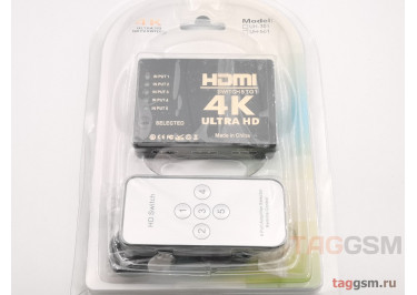 Переключатель HDMI 5 to 1 с пультом ДУ (черный)