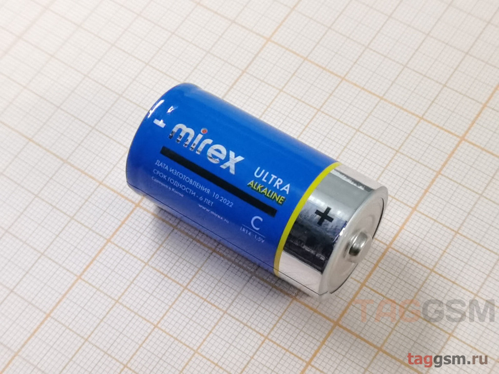 Элементы питания LR14-2P (батарейка,1.5В) Mirex Ultra Alkaline