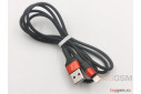 USB для iPhone 7 / iPhone 6 / iPhone 5 / iPad4 / iPad Mini / iPod Nano (в коробке) чёрный с красной вставкой 1м, HOCO (X26)