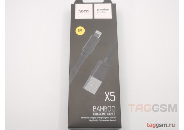 USB для iPhone 7 / iPhone 6 / iPhone 5 / iPad4 / iPad Mini / iPod Nano (в коробке) черный 1м, HOCO (Bamboo X5)