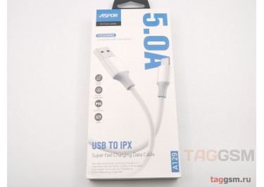 Кабель USB - Lightning для iPhone / iPad / iPod, Super Fast Charging 5А (A129) ASPOR (1м) (белый)