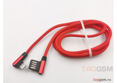 USB для iPhone X / iPhone 7 / iPhone 6 / iPhone 5 - Lightning (ткань), красный, 1м, TG
