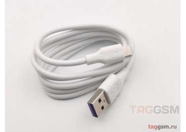 USB для iPhone X / iPhone 8 / iPhone 7 / iPhone 6 / iPhone 5 / iPad4 / iPad Mini (тех.упак) белый 1м, SuperCharger (6A)