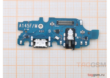 Шлейф для Samsung A145 Galaxy A14 4G + разъем зарядки + разъем гарнитуры + микрофон