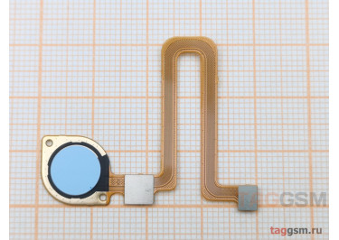 Шлейф для Xiaomi Poco C51 + сканер отпечатка пальца (голубой)