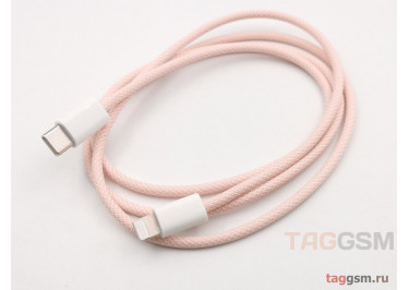 USB PD Кабель Type-C - Lightning (в коробке, ткань) розовый, 1м