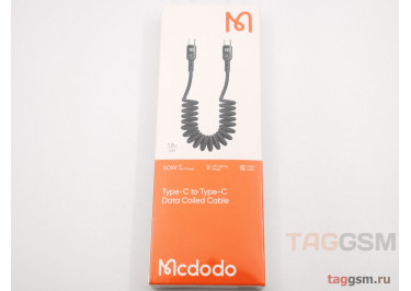 Кабель Type-C - Type-C, Data Coiled Cable, PD Fast Charge, 60W, 3A, 1,8m, (черный) (CA-7860) Mcdodo