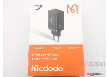 Блок питания USB (сеть) PD67W GaN5 Mini Fast Charger Pro (2xUSB-C+USB-A) (черный) (CH-1541) Mcdodo