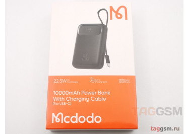 Портативное зарядное устройство (Power Bank) (Mcdodo MC-3243) (выходы USB-A / USB-C, 22.5W, PD Fast Charging, встроенный кабель USB-C) Емкость 10000mAh (черный)