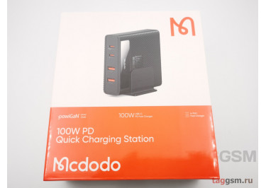 Зарядное устройство Quick Charging Station PD100W powiGaN (2USB-A 5A, 22.5W, 2USB-C 5A, 100W) + (кабель Type-C - Type-C 5A, 1.2m) (черный) (CH-1802) Mcdodo