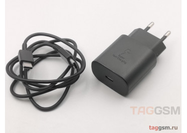 Сетевое зарядное устройство 3000mA (25W) 2в1 USB-PD (Type C) 3.0 + кабель USB Type-C - USB Type C (EP-TA800) Samsung, черный