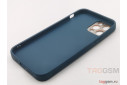 Задняя накладка для iPhone 12 Pro (силикон, экокожа, матовая, синяя (Graceful)) Faison