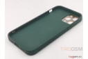 Задняя накладка для iPhone 12 Pro (силикон, экокожа, матовая, темно-зеленая (Graceful)) Faison