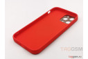 Задняя накладка для iPhone 12 Pro (силикон, экокожа, матовая, красная (Graceful)) Faison