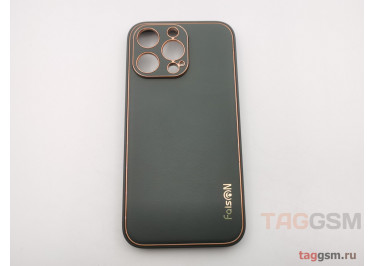 Задняя накладка для iPhone 13 Pro (силикон, экокожа, матовая, серая (Graceful)) Faison