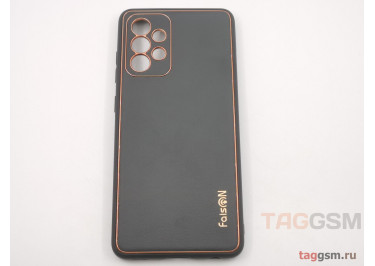 Задняя накладка для Samsung A52 / A526 Galaxy A52 5G(2021) (силикон, экокожа, матовая, черная (Graceful)) Faison
