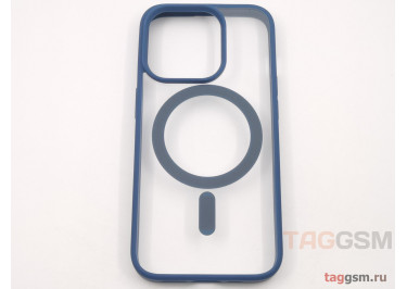 Задняя накладка для iPhone 15 Pro (силикон, поддержка MagSafe, синяя)