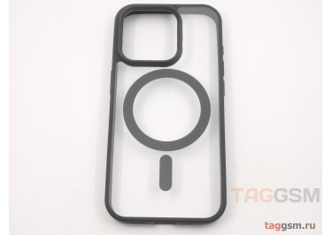 Задняя накладка для iPhone 15 Pro (силикон, поддержка MagSafe, черная)