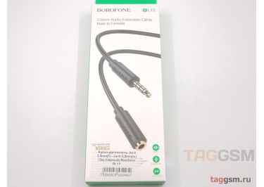 Аудио-удлинитель Jack 3,5mm(f) - Jack 3,5mm(m) (2м) (черный) Borofone BL12