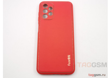 Задняя накладка для Samsung A13 / A135F Galaxy A13 (2022) (силикон, экокожа, матовая, красная (Graceful)) Faison