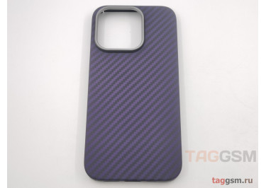 Задняя накладка для iPhone 15 Pro (ультратонкая, противоударная, кевларовая, защита от отпечатков пальцев), фиолетовая (Full Case)) KZDOO