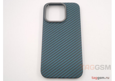 Задняя накладка для iPhone 15 Pro (ультратонкая, противоударная, кевларовая, защита от отпечатков пальцев), синяя (Full Case)) KZDOO