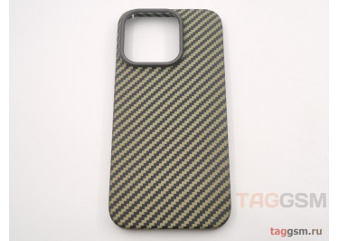 Задняя накладка для iPhone 15 Pro (ультратонкая, противоударная, кевларовая, защита от отпечатков пальцев), зеленая (Full Case)) KZDOO