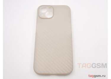 Задняя накладка для iPhone 15 (карбон, ультратонкая, с защитой камеры, защита от отпечатков пальцев), серая (Air Carbon) (Full Case)) KZDOO