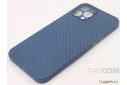 Задняя накладка для iPhone 12 Pro Max (карбон, ультратонкая, с защитой камеры, защита от отпечатков пальцев), синяя (Air Carbon) (Full Case)) KZDOO