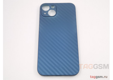 Задняя накладка для iPhone 13 (карбон, ультратонкая, с защитой камеры, защита от отпечатков пальцев), синяя (Air Carbon) (Full Case)) KZDOO