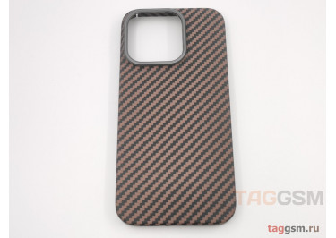 Задняя накладка для iPhone 15 Pro (ультратонкая, противоударная, кевларовая, защита от отпечатков пальцев), коричневая (Full Case)) KZDOO