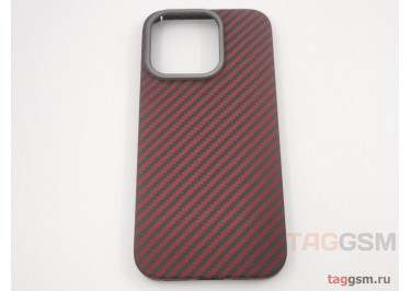 Задняя накладка для iPhone 15 Pro (ультратонкая, противоударная, кевларовая, защита от отпечатков пальцев), красная (Full Case)) KZDOO