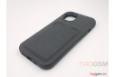 Задняя накладка для iPhone 13 (силикон, с визитницей, черная (Full Case))