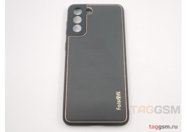 Задняя накладка для Samsung G996 Galaxy S21 Plus (2021) (силикон, экокожа, матовая, черная (Graceful)) Faison
