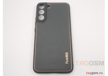 Задняя накладка для Samsung S906B Galaxy S22 Plus 5G (2022) (силикон, экокожа, матовая, черная (Graceful)) Faison